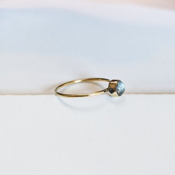 🦋LAST🦋 NWT Baizaar Round Labradorite Dainty Stacking Ring, Size 7 - Picture 3 of 4